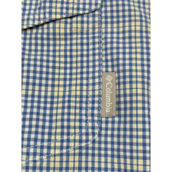 Columbia Sportswear Men's M Blue & Yellow Gingham Button-Up Shirt - Picture 4 of 12